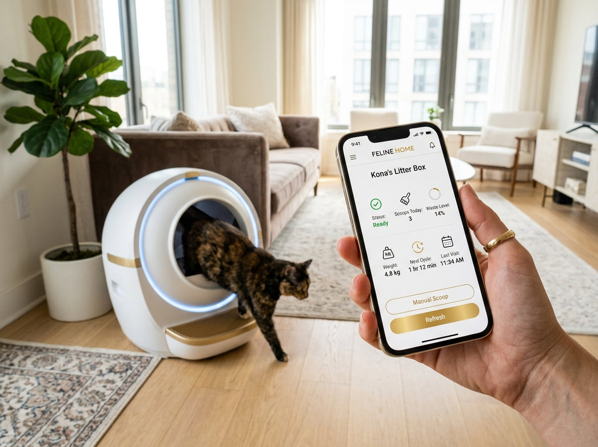 Maison Féline Smartphone Application Blanche & Chat